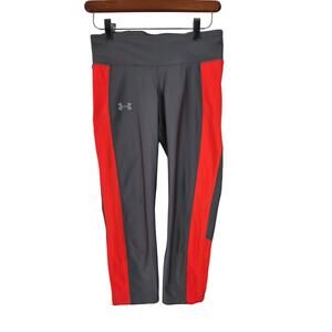 Under Armour Compression Athletic Capri M Womens Gray Pull On Yoga Gym Running